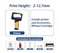 OUTFYT Imprimante Portable Multicolore 12,7 mm, boîtier entièrement fermé, for textes, Codes QR, Codes-Barres, numéros de lot et étiquettes Date,Multi-Surface(Orange Without Ink)