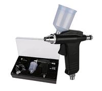 OUTFYT Kit d'aérographe pneumatique à alimentation Portable, Mini pistolet de pulvérisation professionnel for modèles peinture, coloration beauté,Surface polyvalente(blanc)