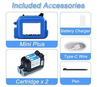 OUTFYT Mini imprimante Jet d'encre Portable avec buse de 12,7 mm for Le Codage des Codes QR, Dates lot et péremption,Multi-Surface(Include 2 Cartridges)