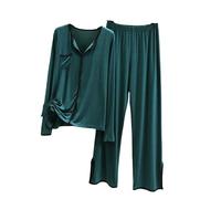 OutFyt Pyjama Femme Pyjama en Modal pour Femme, Ensemble De Pyjama pour Femme, Vêtements De Nuit, Vêtements D'Intérieur, Pyjama Boutonné, Ensemble Deux Pièces Confortable, Chemise De Nuit et Ch