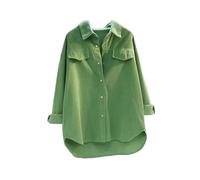 OutFyt Tee Shirt Femme Manteaux Chemises en Velours Côtelé pour Femmes, Chemises Boutonnées Boyfriend, Chemise Décontractée, Chemisier Élégant avec Poches, Automne Hiver, Chemisier Ample pour