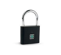 OUTFYT Tuya Smart Empreinte Digitale Cadenas sécurité à Domicile Anti-vol étanche télécommande Batterie Alimentation USB sans clé Serrure de Porte, Verrouillage De SéCurité(Tuya 20 Finger Black)