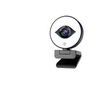 OUTFYT Webcam FHD 60FPS 1080P en Direct avec lumière annulaire, caméra Web USB Autofocus 2 DSP stéréo for Les conférences, Garde de Flux