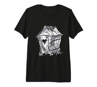 Outhouse Country Farm Fenêtre en Forme de cœur T-Shirt Haut de Gamme
