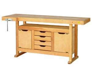 Outifrance 0013115 Etabli bois avec caisson 2 porte/4 tiroirs 1,5 m