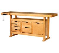 Outifrance 0013117 Etabli en Bois avec caisson à 6 tiroirs/porte 1,75 m