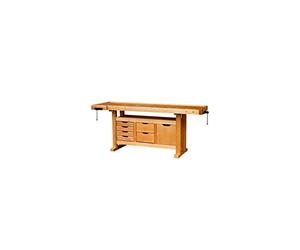 Outifrance 0013202 Etabli en Bois avec caisson à 6 tiroirs/porte 2,00 m