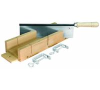 Outifrance - Boîte à onglet bois + scie à dos + presses Outifrance