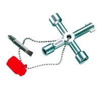 Knipex Clé universelle pour armoires de commande pour toutes les armoires et systèmes de fermeture standard 76 mm, 00 11 03