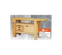 Outifrance - Etabli bois de menuisier 300Kg Long 1,5m à caisson + 3 tiroirs et 1 presse OU