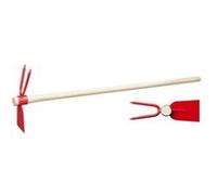 Serfouette - OUTIFRANCE - Panne et fourche - Manche bois 1m - Acier rouge