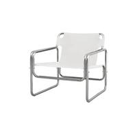 OUTIFUOTPP Canapé Simple Chaise Design Bauhaus décontractée en Acier Inoxydable Selle café Accessoire de tir(White)