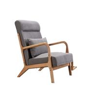 OUTIFUOTPP Chaise d'appoint rétro Moderne, canapé du Milieu siècle, Cadre en Bois Massif, Oreiller de Taille, Chaise Club Lounge, 26"(High Back Grey)