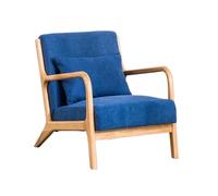OUTIFUOTPP Chaise d'appoint rétro Moderne, canapé du Milieu siècle, Cadre en Bois Massif, Oreiller de Taille, Chaise Club Lounge, 26"(Blue)