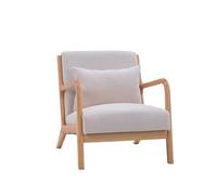 OUTIFUOTPP Chaise d'appoint rétro Moderne, canapé du Milieu siècle, Cadre en Bois Massif, Oreiller de Taille, Chaise Club Lounge, 26"(6)