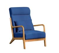 OUTIFUOTPP Chaise d'appoint rétro Moderne, canapé du Milieu siècle, Cadre en Bois Massif, Oreiller de Taille, Chaise Club Lounge, 26"(High Back Blue)