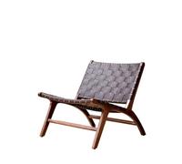 OUTIFUOTPP Chaise de Loisirs Simple en Bois Massif, Style Nordique, Moderne, tissée, canapé d'extérieur, légère, Luxe, Selle Cuir(Super Fiber Leather)
