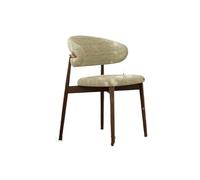 OUTIFUOTPP Minimaliste Moderne en Bois Massif Maison île Table à Manger Chaise Salon Loisirs Dossier étude Bureau chaises d'étude(Rice White)