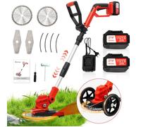 OUTIGO Débroussailleuse Électrique sans Fil pliable, Débroussailleuse à Gazon sans balais, 2 Batteries 4000mAh 21V, Coupe Bordures