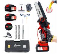 OUTIGO Tronçonneuse électrique sans fil 6 pouces avec 2 batteries(2*3000mAh),3 chaînes + 1 barres de guidage de chaîne