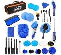 Outigu Kit de Nettoyage pour Voiture 31 Pièces, Brosse de Détaillage de Voiture, Brosse de Perceuse, Ensemble de Lavage de Voiture, Brosse de Roue de Voiture, Brosse de Dépoussiérage pour Intérieur et
