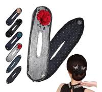 Outil à chignon pour cheveux - Artefact - Pour femme - Fil à friser - Épingle à cheveux - Accessoires pour cheveux paresseux - Rouleau à nœud - C2f0 - Bandeau fleurs