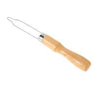 Outil à Crochet 2 Pièces en Bois et Acier Inoxydable de Bouton | Beige, Prise Facile et Forme Résistante à Déformation, Aide pour Seniors et Personnes en Situation de Handicap