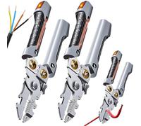 Outil à dénuder 2 pièces 21 en 1 pince à dénuder électrique avec détecteur de tension trousse outils d'électricien multifonction pour couper le sertissage grattage