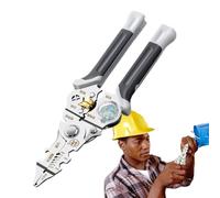 Outil à Dénuder les Fils - Pince Électrique avec Prise Ergonomique Antidérapante - Équipement Multifonction Portable pour Coupe Connexion et Tirage Travaux d'Électricien