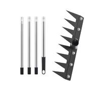 Outil à Désherber à Manche Long - Râteau Désherbage Fer Robust Manche Long - Arrache Mauvaises Robustes Longueur Télescopique pour Aiguilles de Pin Plate-Bande Pelouse Terrasse