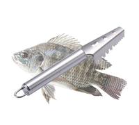Outil à Écailler Poisson,Grattoir et Écailleur de Poisson - Peeler en Acier Inoxydable pour Préparation de Fruits de Mer Chef à Domicile Famille Camping Restaurant