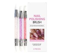 Outil à ongles en silicone - 3 pièces brosse de façonnage à double pointe en silicone | Kit de manucure pour débutants, manucure, studio professionnel, salon de soins personnels, maison