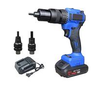 Outil à riveter sans fil 2x4000mAh avec deux batteries, pistolet à riveter électrique double usage pour rivets et écrous à rivet, pistolet à riveter automatique, pour métal, plastique et cuir