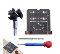 Outil Auxiliaire De Positionnement De Perçage De Charnière, Avec Échelle De Mesure Réglable, 8x8,5x1,5 Cm, Gabarit De Montage De Porte D'armoire, Perforatrice De Charnière, Positionnement De Trou De P