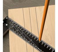 Outil carré de charpentier - Règle d'angle en acier inoxydable - Règle carrée réglable - Équerre combinée - Outil carré (30 cm)