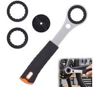 Outil Centerlock pour Vélo e Pédalier avec 2 Adaptateurs et Outil de Couvercle de Manivelle, Manche en Acier avec Poignée Caoutchouc, Compatible avec Shimano Hollowtech II, BB9000, BBR60