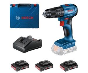 Outil combiné sans fil BOSCH GSB 185-LI + 3x batterie 2,0 Ah en mallette 0615990N1Z