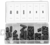 Outil compatible avec Kit d'assortiment de 80 bouchons de bouchons d'aspirateur anti-fuite en caoutchouc résistant aux hautes températures, noir
