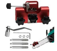 Outil d'affûtage de chaîne de moto, affûteuse de chaîne de moto, affûteuse de tronçonneuse en d'aluminium avec 3 pointes, affûteuse à manivelle pour scies à chaîne et scies