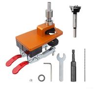 Outil d'alésage de charnière robuste réglable pour trous de 35 mm et conçu pour une longue durée de vie dans diverses tâches de travail du bois (orange)