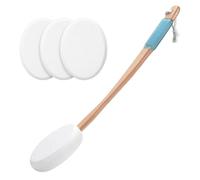 Outil d'application facile de lotion pour les jambes avec tampons en coton remplaçables, crème solaire pour une peau lisse, poignée incurvée, beige