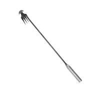 Outil d'arrachage de mauvaises herbes, outil de désherbage de jardin avec 4 dents, outils de désherbage en acier au manganèse, long manche pour potager, cour et plantation Argenté, 50 cm