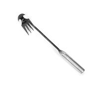 Outil d'arrachage de mauvaises herbes, outil de désherbage de jardin avec 4 dents, outils de désherbage en acier au manganèse, long manche pour potager, cour et plantation - Argenté - 30 cm