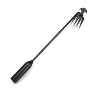 Outil d'arrachage de mauvaises herbes, outil de désherbage de jardin avec 4 dents, outils de désherbage en acier au manganèse, long manche pour potager, cour et plantation noir, 50 cm