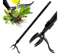 Outil d'arrache-mauvaises herbes, outil robuste en acier inoxydable avec longue poignée, support amovible pour une utilisation facile dans le jardin