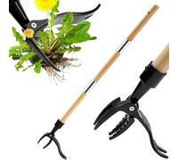 Outil d'arrache-mauvaises herbes, outil robuste en acier inoxydable avec longue poignée, support amovible pour une utilisation facile dans le jardin