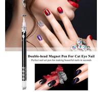 Outil D'art Des Ongles Bricolage Magique 3d Magnétique Chats Yeux Vernis Uv Gel Vernis Chat Oeil Prune Impression Fleur Aimant Stylo Noir