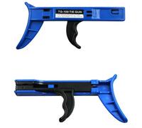 Outil d'attache de câble en plastique - Tendeur automatique - 161 mm de long - Bleu - Pour attaches de 2,4 à 4,8 mm de large - Tension réglable - Poignée de roue - Découpe automatique - Gestion des