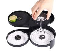 Outil de barman à 3 niveaux pour bar en verre, boîte à sel à 3 plateaux, ensemble de rimmer à sel pour margarita et bar à cocktails, outil à cocktail pour la maison, les hôtels,