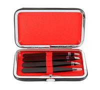 Outil de beauté de toilettage des sourcils, tondeuse, 4 pièces pince à épiler de précision professionnelle en acier inoxydable for pointe d'épilation des sourcils/pointe inclinée/pointe plate outils d